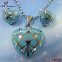 Blue Love 316L Stainless Steel & Enemal  jewelry set