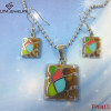 Colorful Enemal&316l Stainless Steel Square Jewelry set