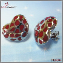Red Costume Jewelry Earrings,Stainless Steel Enemal Jewelry Earrings