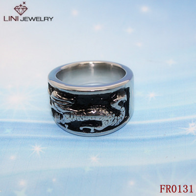 New arrival design stainless steel carve dragon rings