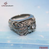 Stainless Steel 3D Dragon Ring attach Crystal
