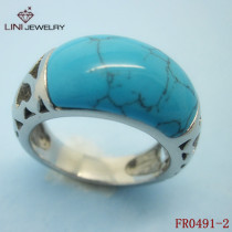 Stainless Steel Jewelry Ring/Blue Turquoie