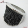 Black Crystal Stainless Steel Ring FR0467
