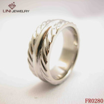 Bilateral Stripe Stainless Steel Ring