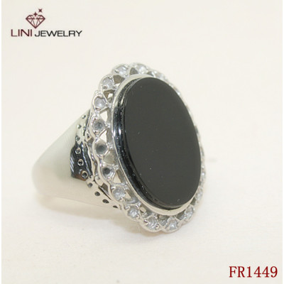 New Flower Design Stone Ring, 316L Stainless Steel Ring Jewelry Wholesale