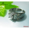 Four Bar Cross Texture Stainless Steel Ring