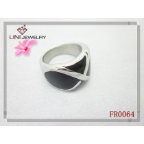 Stainless Steel White&Black ∞Shaped Ring