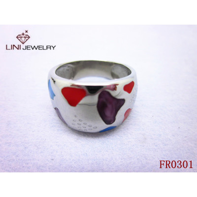 Multicolor Enamel Ring/Blue&Red&Purple