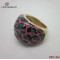 New Arrival 2-Stone Mixed Enamel Ring/Gold-Plated