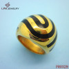 Stainless Steel Round Gold-plated Ring