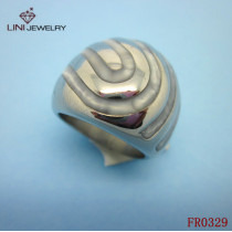 Stainless Steel Round Finger Ring/Grey