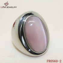 2012 Christmas gift Fashion steel Jewelry,Pink Cat eye stone Big Ring