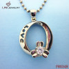 Stainless Steel Circle Love Pendant Necklace