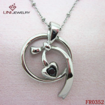 Hollow Circle with Heart Pendant