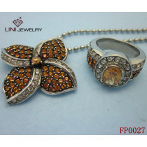 Flower Shaped Jewelry Sets with Crystal