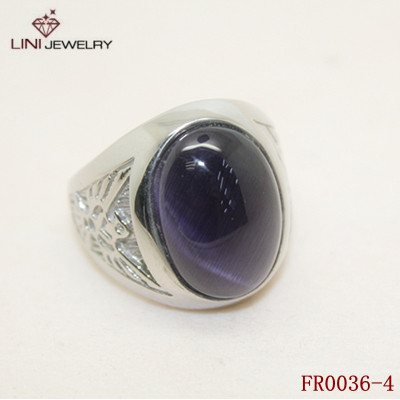 Stainless Steel  Hawk Casting  Cat's Eye Stone Ring