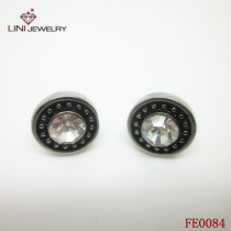 2012 latest design Stainless steel earring/stainless steel earring with CZ Stone
