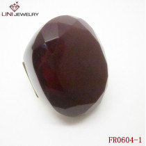 Wine red glass stone ring