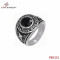 Stainless Steel Blacking Ring w/Glass Stone