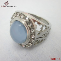 Blue Gemstone Stainless Steel Rings Wholesale