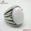 New Trendy Stainless Steel Ring,Pure white Facet Stone Ring