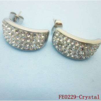 Glittering  Earring,  316L Steel Stud Earring  with Crystal