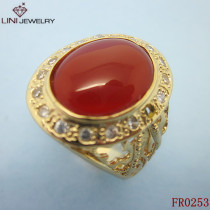 Stainless Steel Gold Plated Ring,Crystal Ring,Ruby Ring