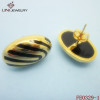 316L Steel Gold-plated Button Earring