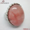 Rose Glass Stone Steel Ring FR0043-1