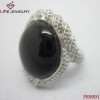 316L Stainless Steel Half Roundness Stone RingFR0091