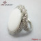 White Half Roundness Stone Ring  FR0091-4