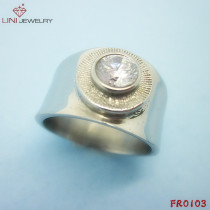 316L Steel Stone Ring FR0103