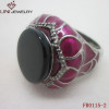 Girls'  Fashion 316L Stainless Steel High Polished Wine Red Ring  FR0115-2