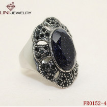 Hotable Stone Stainless Steel Ring FR0152-4