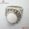 Jewelry for Gift ,Wholesale Price Stainless Steel White Stone Ring FR0157-3