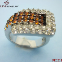 Stainless Steel Bling-Bling Crystal Ring FR0211