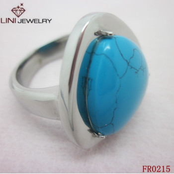 Triangle Design Ring/Blue Turquoise  FR0215