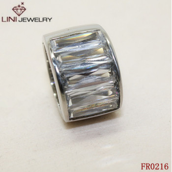 Shining  Stone Stainless Steel Finger Ring FR0216-1