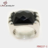 Black Cut Stone Ring FR0217-1