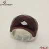 For fashion women's stainless steel Rings with facet gemstone FR0225
