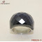 Christmas gift  Jewelry, Stainless Steel Sand Surface Stone Rings Rings with facet gemstone FR0225-3