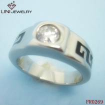 Maze Texture Stainless Steel Ring FR0269