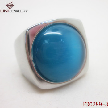Profession manufacturer of stainless steel jewelry,Clear Color Opal Rings FR0289-3