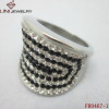 White&Black Crystal Stainless Steel Ring  FR0467-1