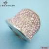 Pink Crystal Stainless Steel Ring FR0467
