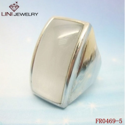 Steel Jewelry Rings Wholesale,Slideway Shape Cat eye Ring FR0469-5