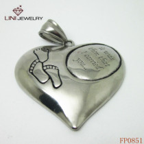 2013 316L Stainless Steel  Heart shaped Pendant FP0851