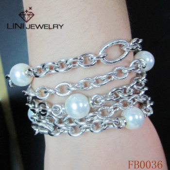 361LStainless Steel Pearl Bracelet FB0036
