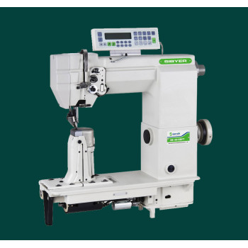 SINGLE-NEEDLE POST BED WITH WHEEL FEED NEEDLE FEED AND DRIVER ROLLER PRESSER LOCKSTITCH SEWING MACHI