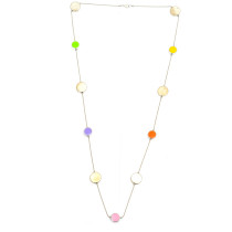 New design Alloy with colorful epoxy Round necklace
